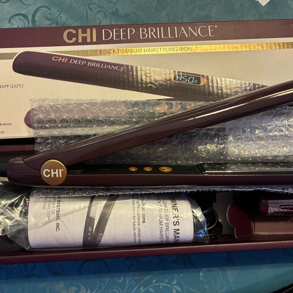 Chi Other - CHI Deep Brilliance Black Titanium Hairstyling Iron 1” Straightener NIB